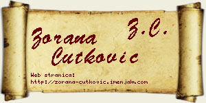 Zorana Ćutković vizit kartica